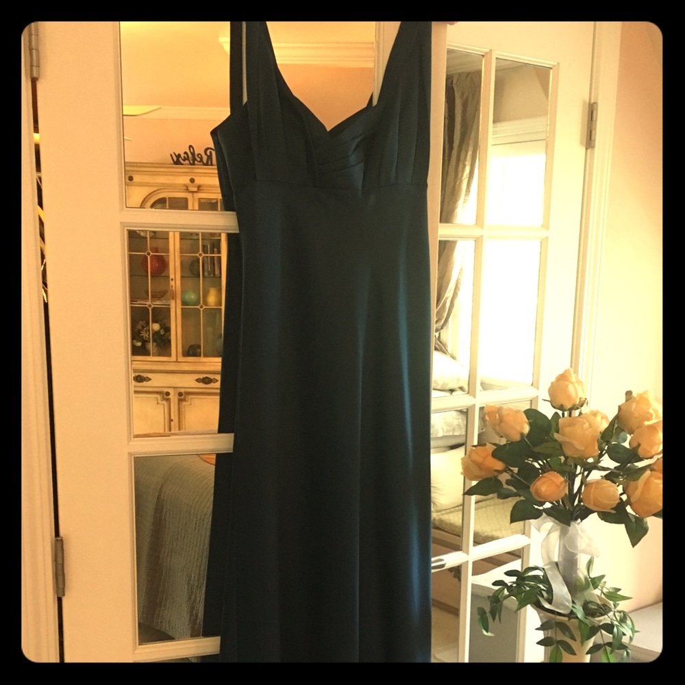 Dark Teal Satin Calvin Klein gown size 4.